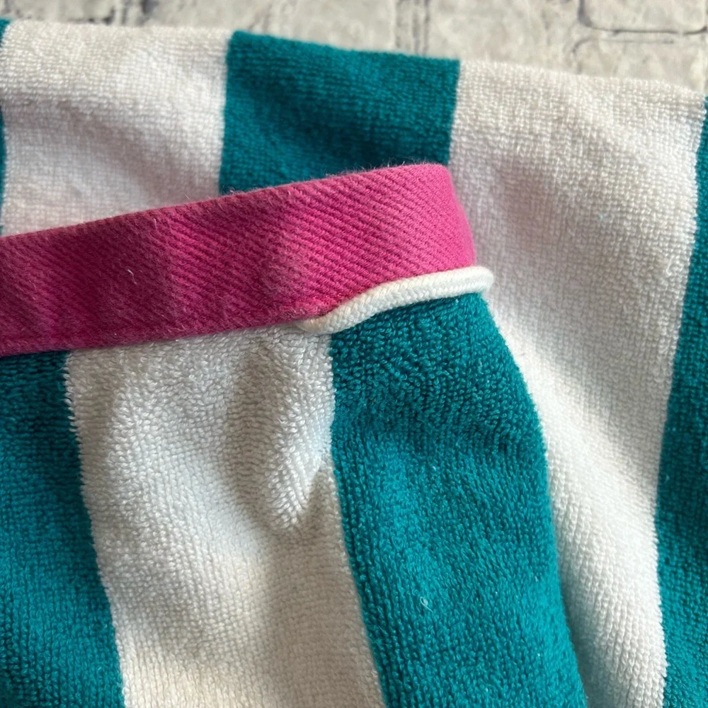 UGG STRIPED BEACH TOWEL 100% COTTON IN TURQUOISE/PINK/WHITE VARIANT